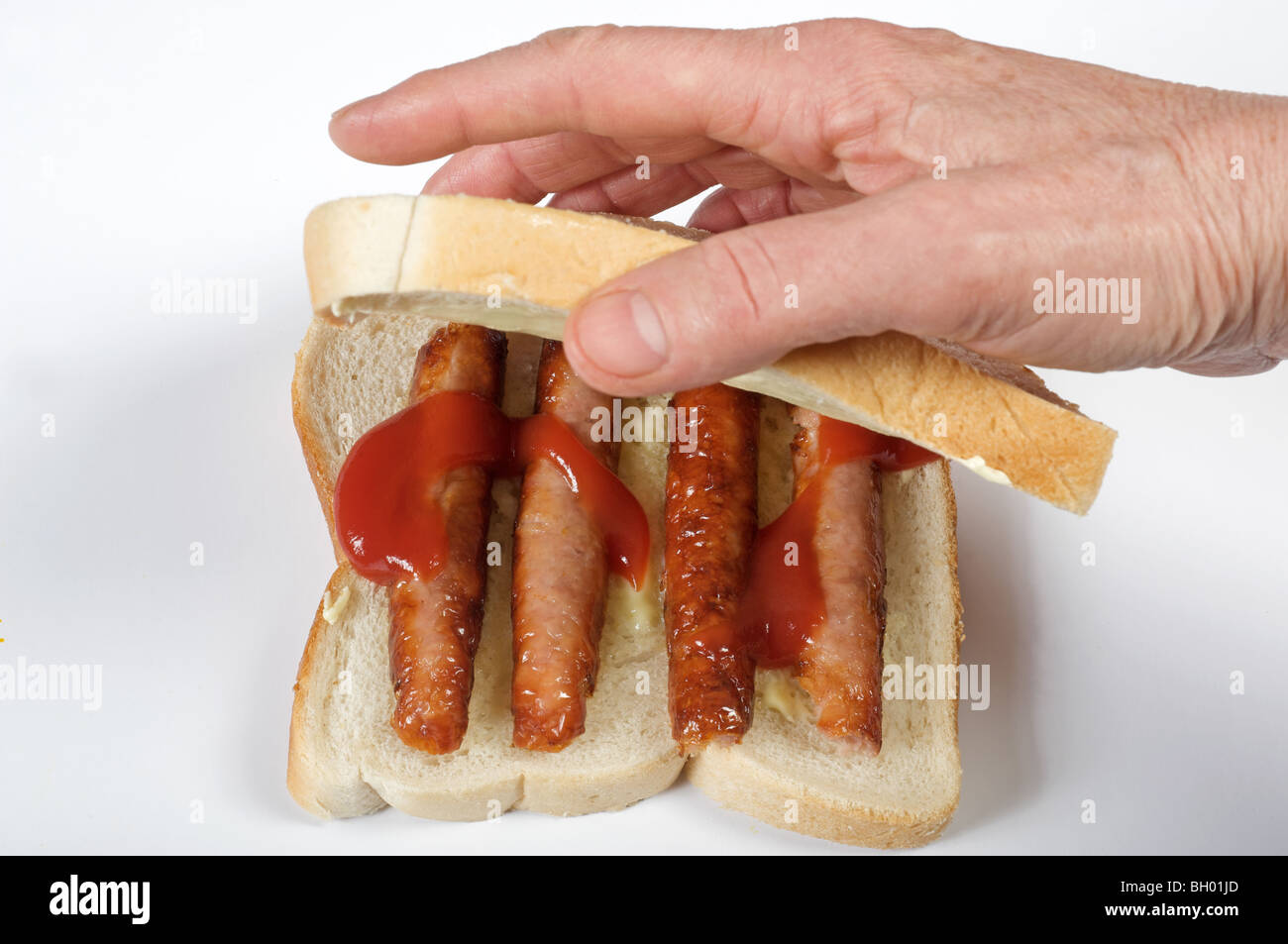 Wurstbrot Stockfoto