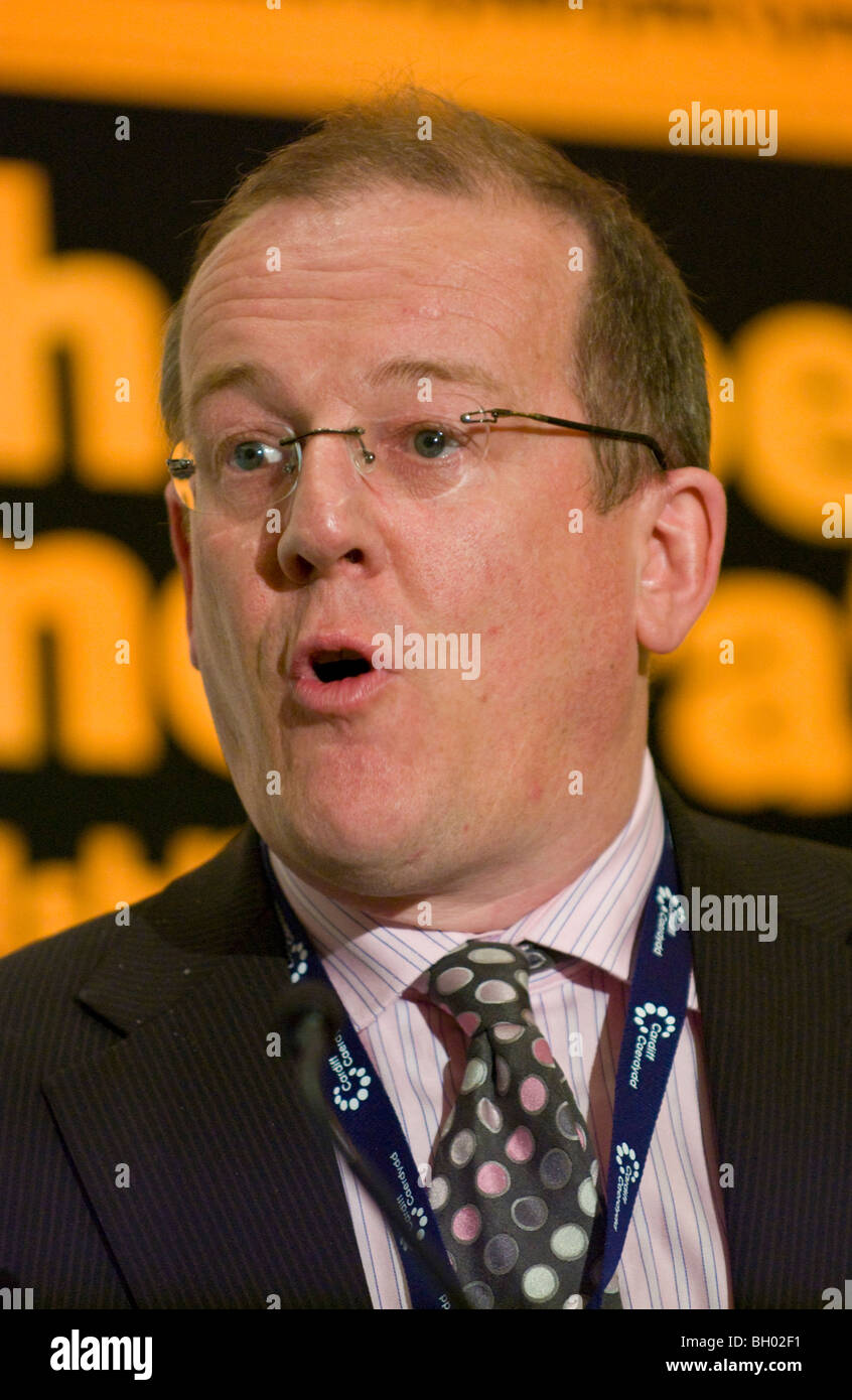 Stadtrat Aled Roberts Leader der Wrexham County Borough Council anlässlich Waliser Liberal-Demokraten-Konferenz in Cardiff Stockfoto