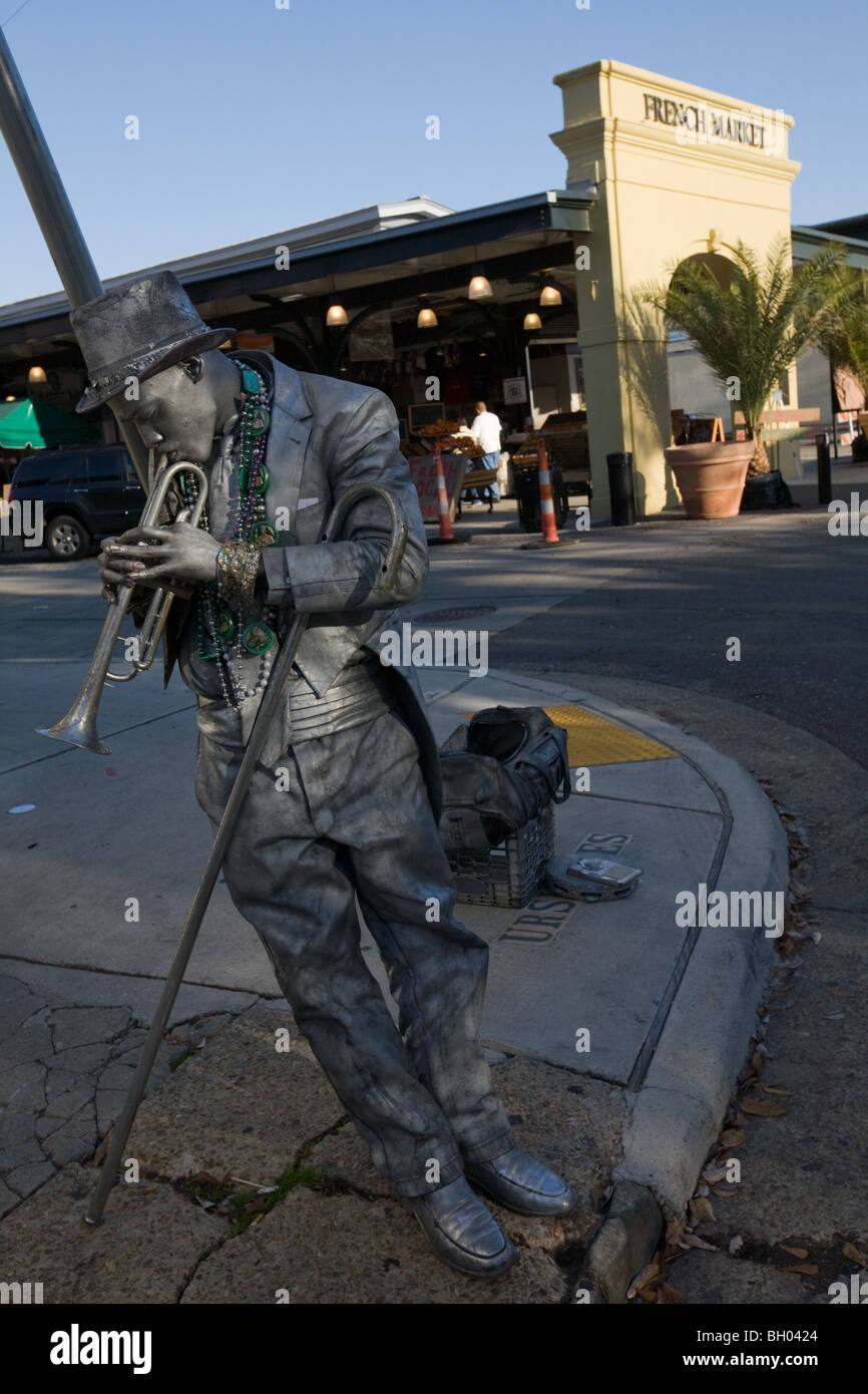 MIME-Straßenkünstler, French Quarter, New Orleans, Louisiana Stockfoto