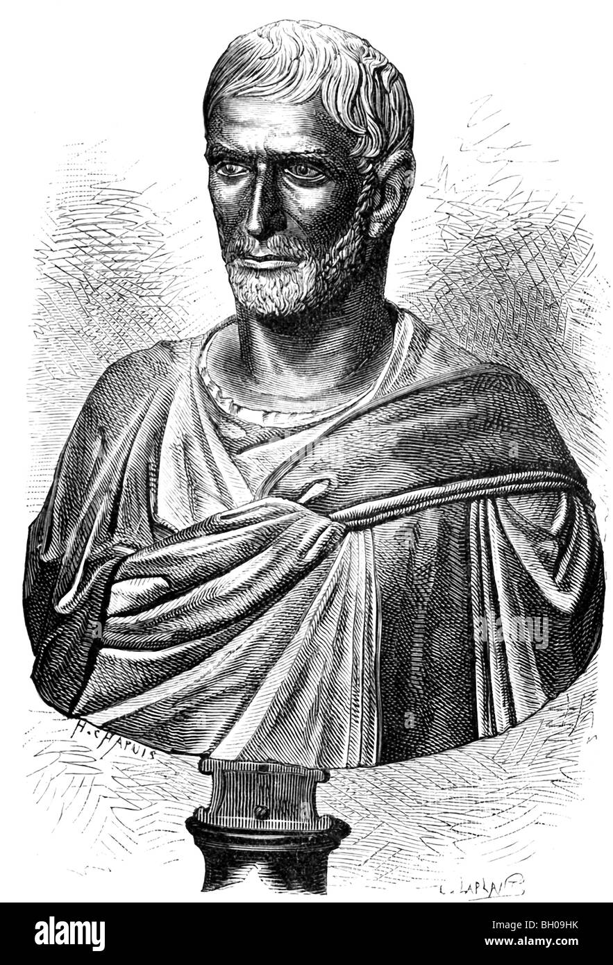 In 509 begann die römische Republik mit Brutus (Büste hier gezeigt) und Collatinus als die ersten beiden Konsuln. Stockfoto