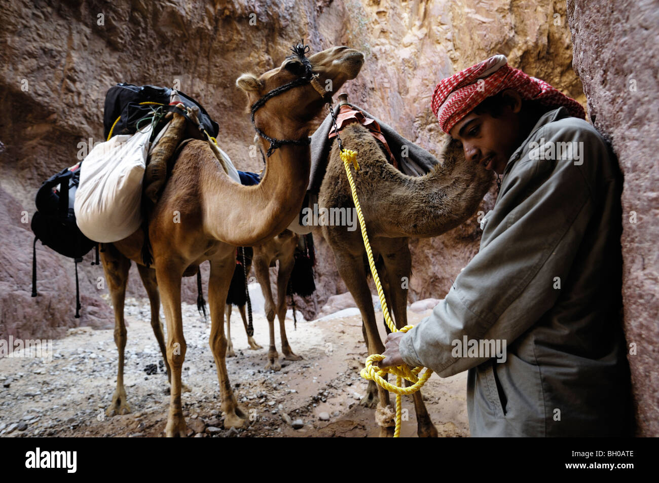 Porträts von Leben der Beduinen in Jordanien Stockfoto