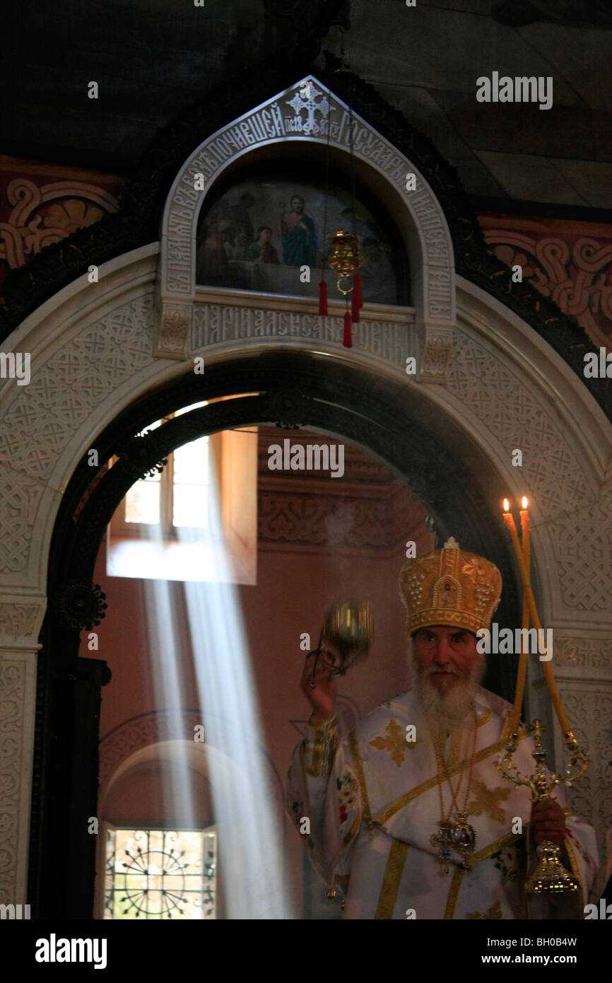 Israel, Jerusalem, das Fest der Mary Magdalene in der russisch-orthodoxen Kirche von Mary Magdalene auf dem Ölberg Stockfoto