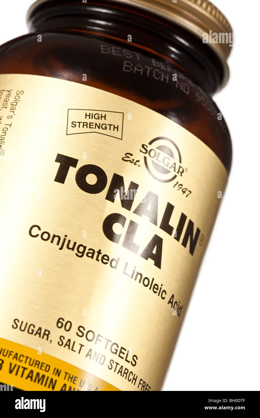CLA (konjugierte Linolsäure) von Tonalin Nahrungsergänzungsmittel zur Gewichtsreduktion (Fatburner) Stockfoto