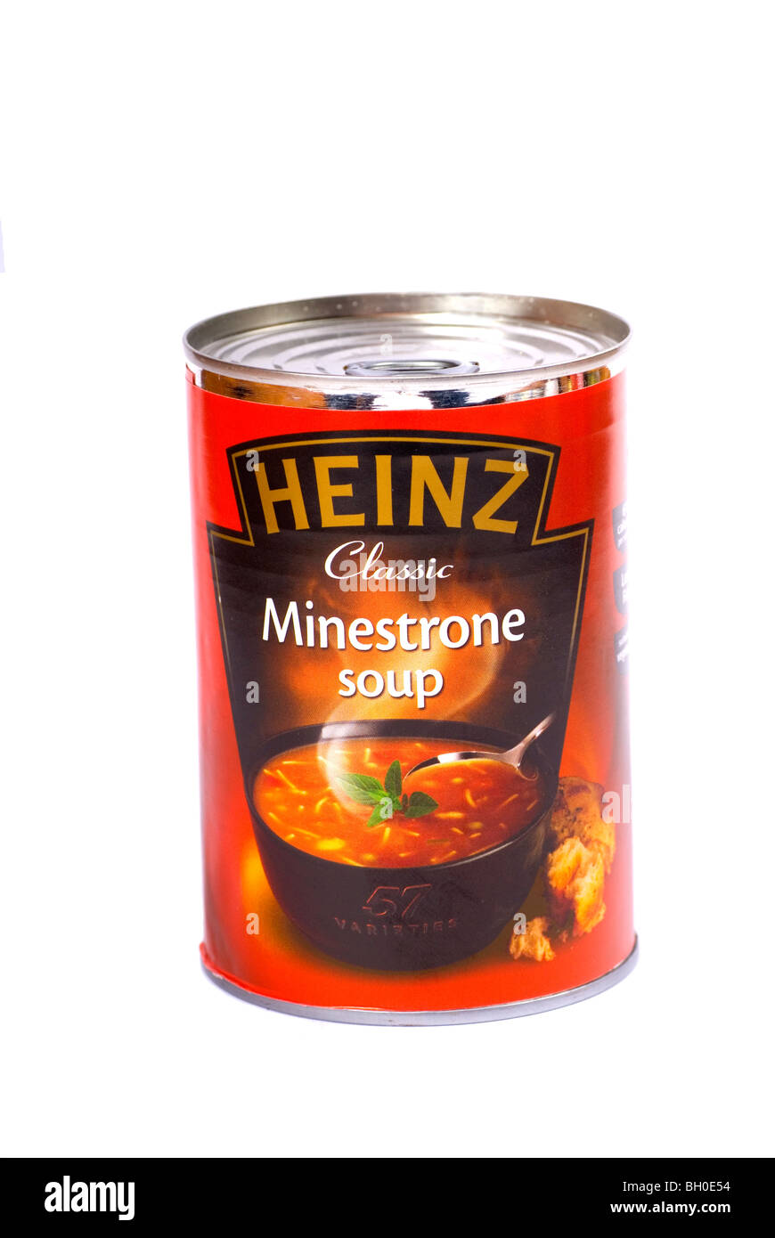 Ein Bild von einer Dose Heinz Minestrone Suppe Schnitt Stockfoto