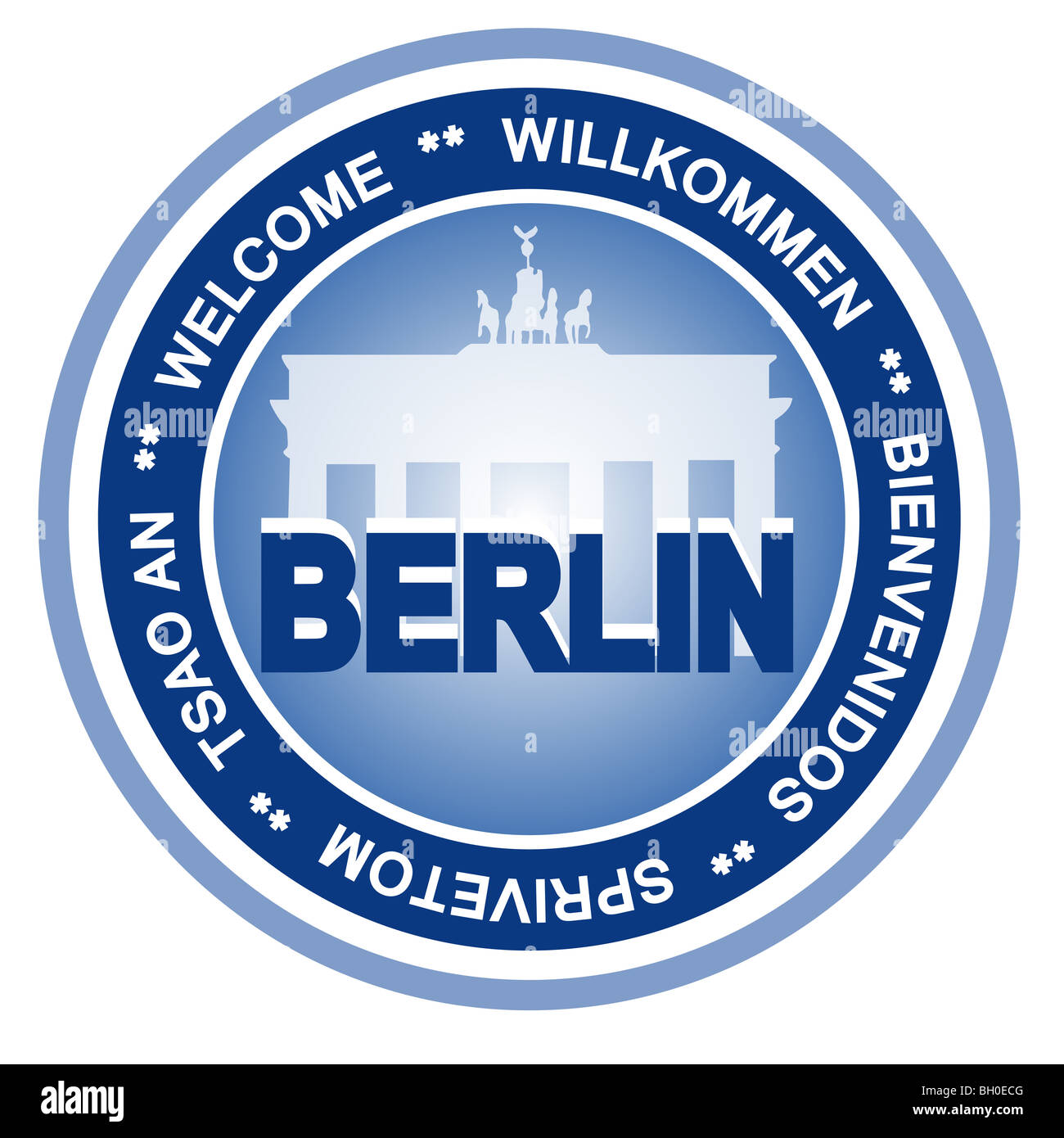 Eine illustrierte Abzeichen als Symbol für die Stadt Berlin. Stockfoto