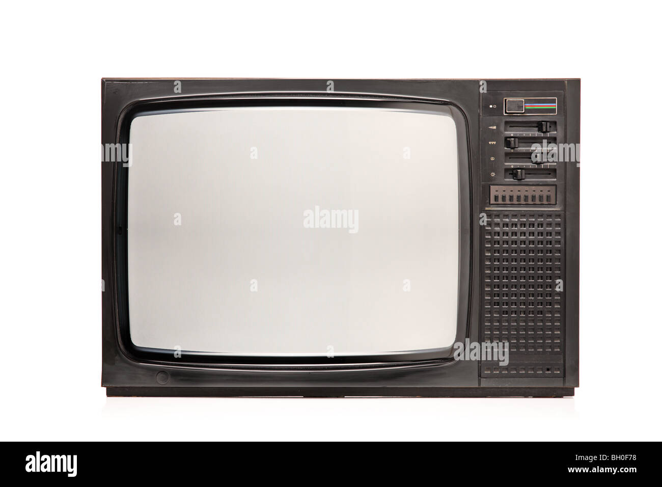 Retro-tv isoliert auf weißem Hintergrund Stockfoto