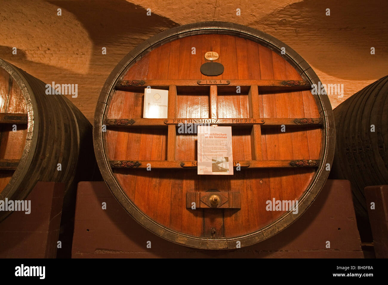 Holzfass, Fässer Wein in Hospices de Straßburg Elsass Frankreich horizontale 099917 Strasbourg Stockfoto