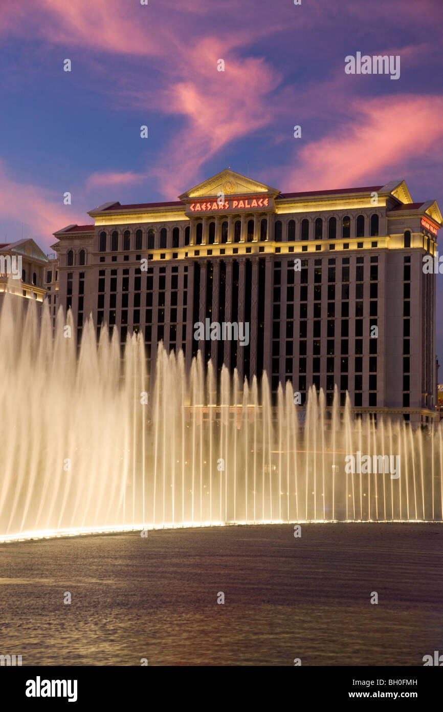 Fountain show im Bellagio Hotel and Casino, Las Vegas, Nevada. Stockfoto