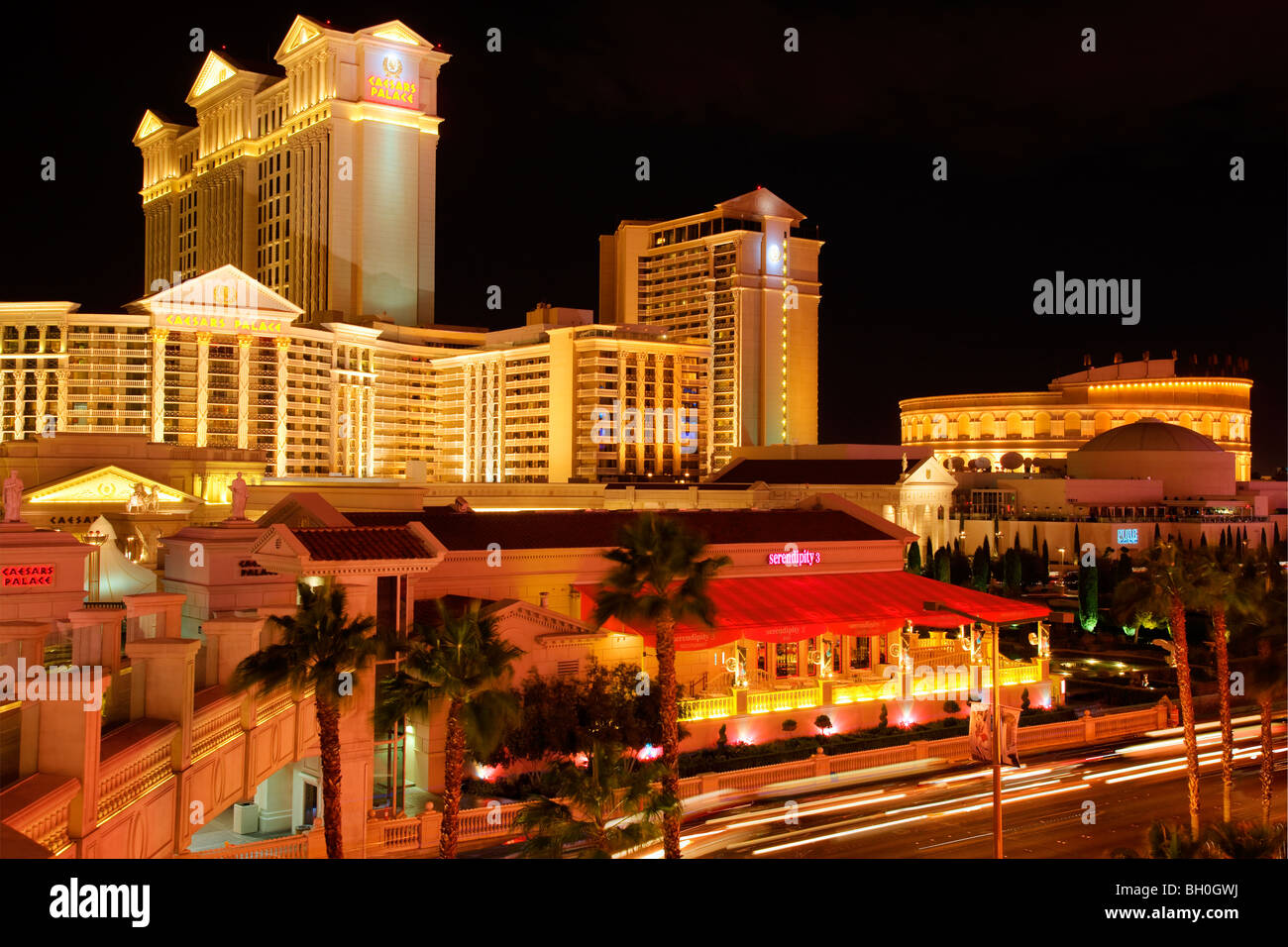 Caesars Palace Hotel und Casino, Las Vegas, Nevada. Stockfoto