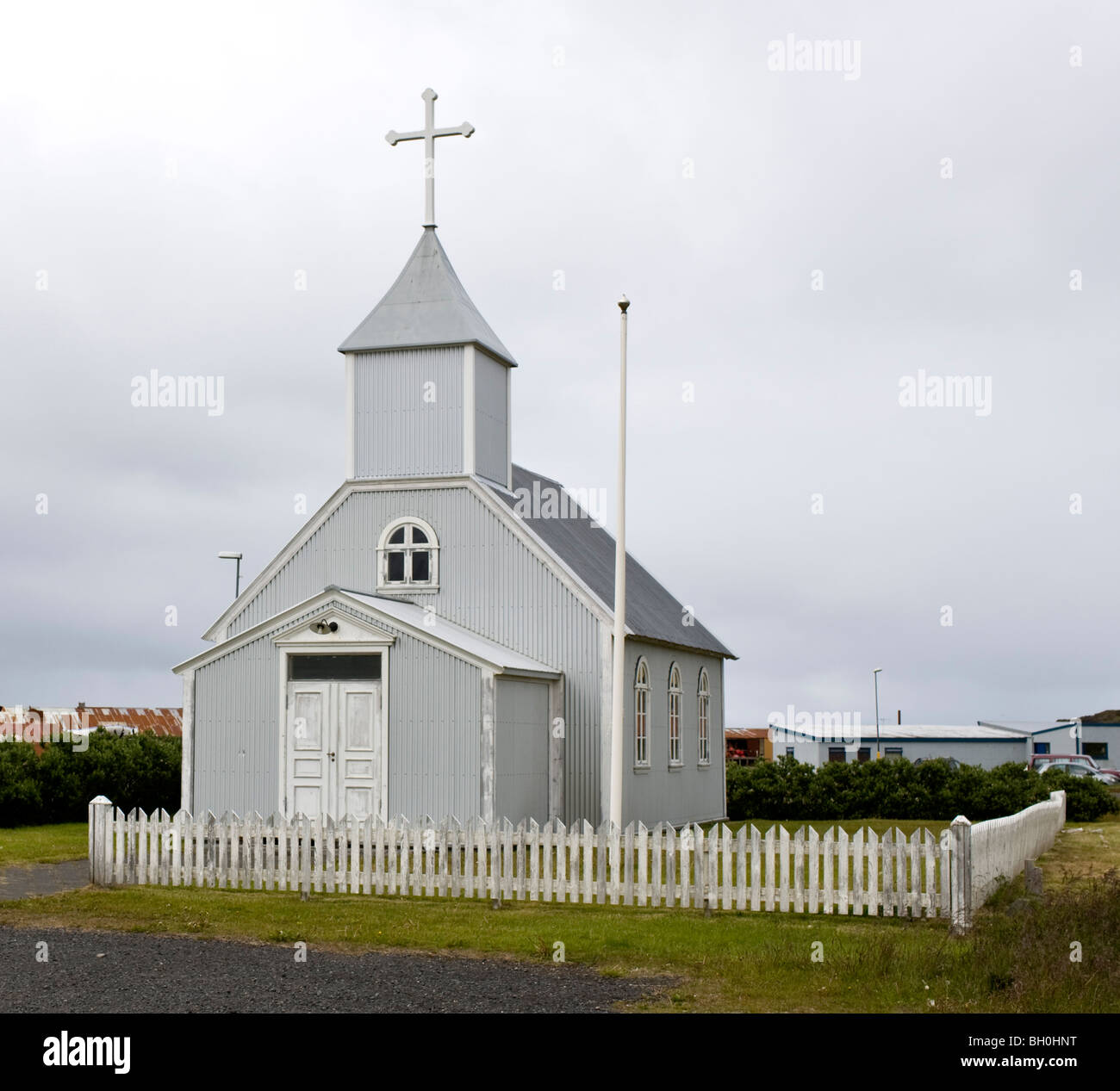 Kirche in Borgarfjörður, Eystri, östlich von Island Stockfoto
