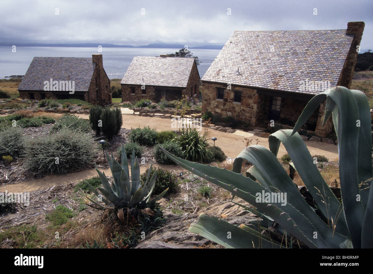 Piermont Resort Cottages in der Nähe von Swansea, Tasmanien, Australien Stockfoto