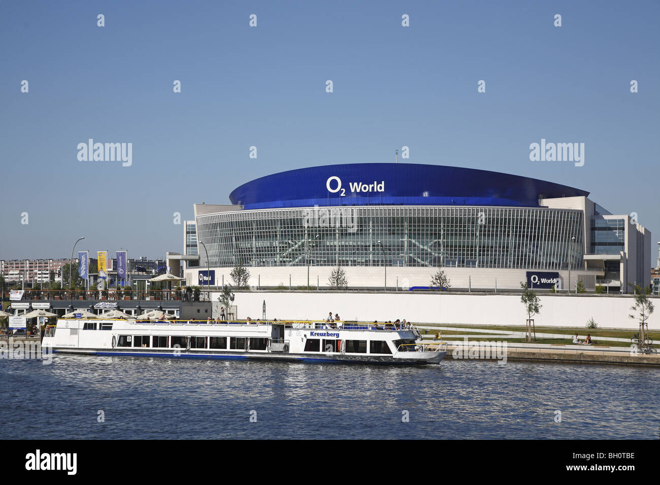 Berlin O2 World Spree Stockfoto