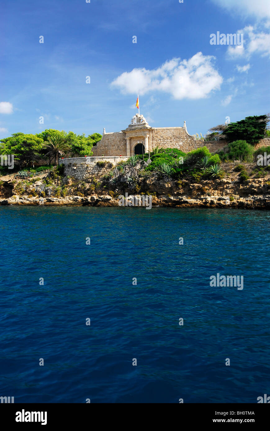 Es Castell, Illa del Llatzaret, Port de Mao, Port Mahon, Minorca, Balearen, Spanien Stockfoto