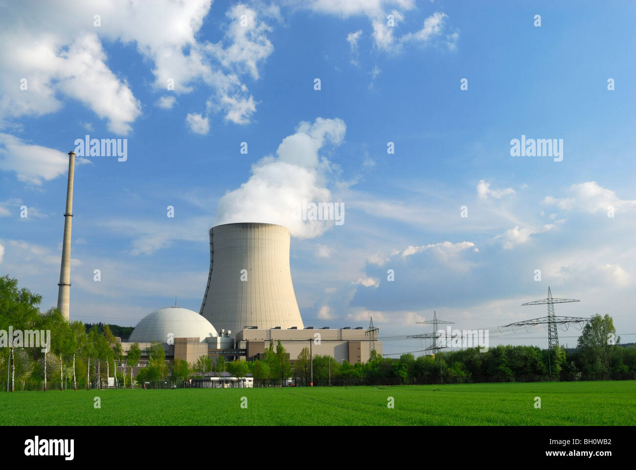 Isar II Kernkraftwerk Niederaichbach bei Landshut, Niederbayern, Deutschland Stockfoto