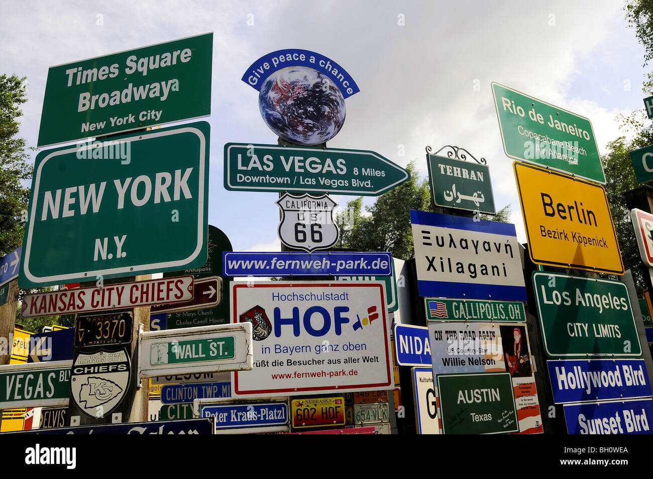 Fernwehpark Hof, Upper Franconia, Bayern, Deutschland Stockfoto