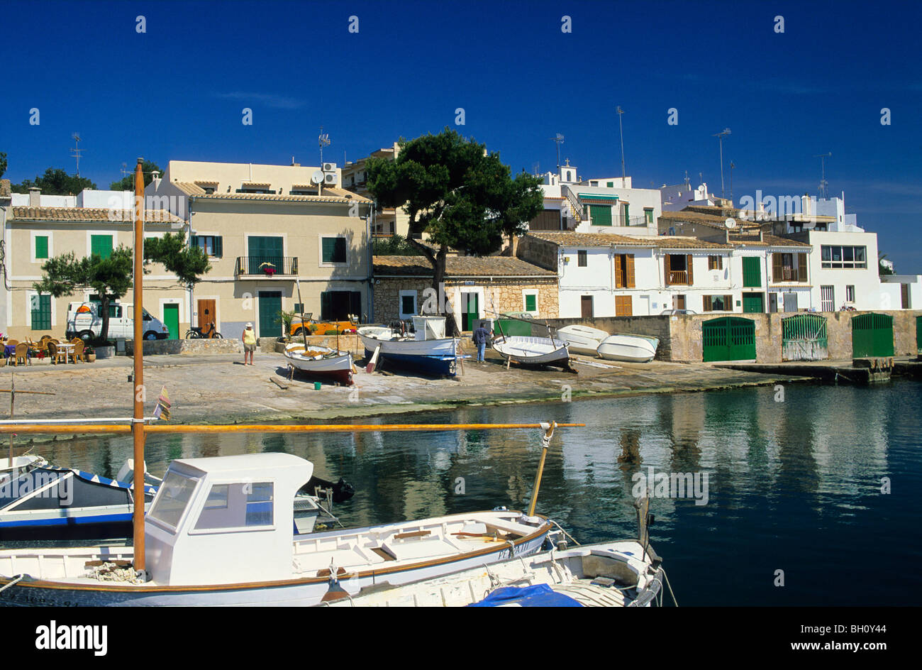 Europa, Spanien, Mallorca, Portopetro, Hafen Stockfoto