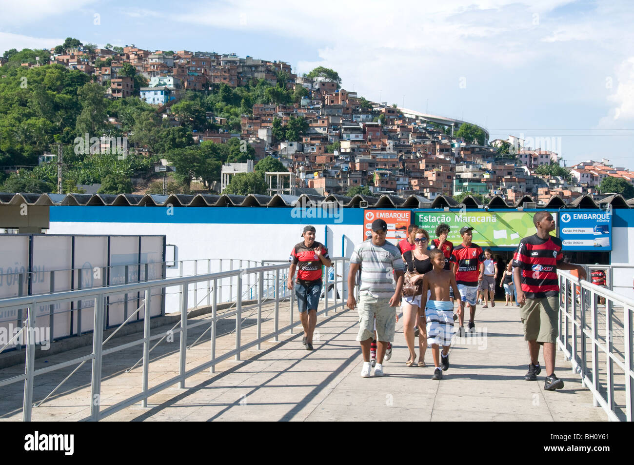 Brazilien. Flamengo-Fans zu Fußball match bei Maracana-Stadion in Rio Stockfoto