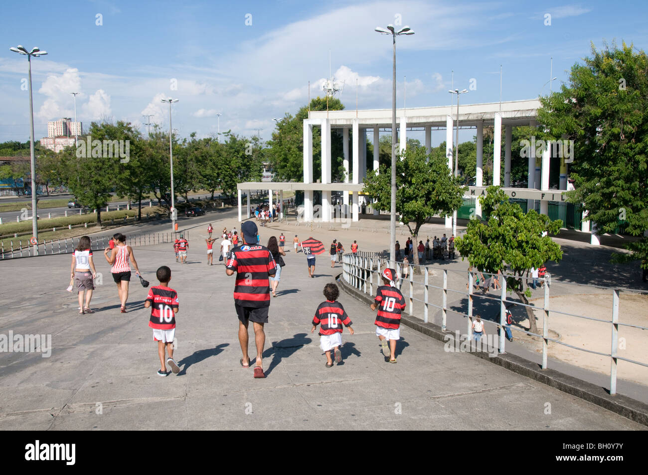 Brazilien. Flamengo-Fans zu Fußball match bei Maracana-Stadion in Rio Stockfoto