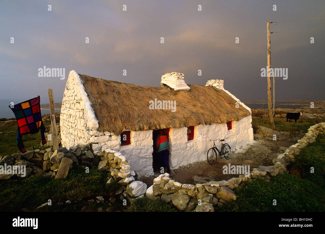 Ferienhaus in Knock, Lettermullen Halbinsel, Connemara, Co. Galway, Irland, Europa Stockfoto