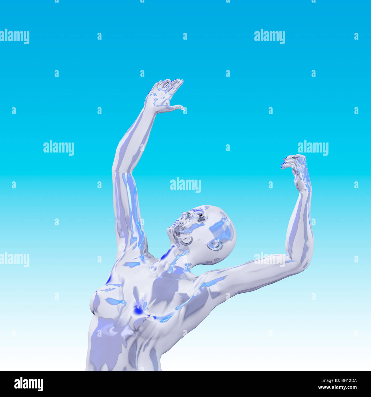 Abbildung einer Frau erreichte Verzweiflung Stockfoto