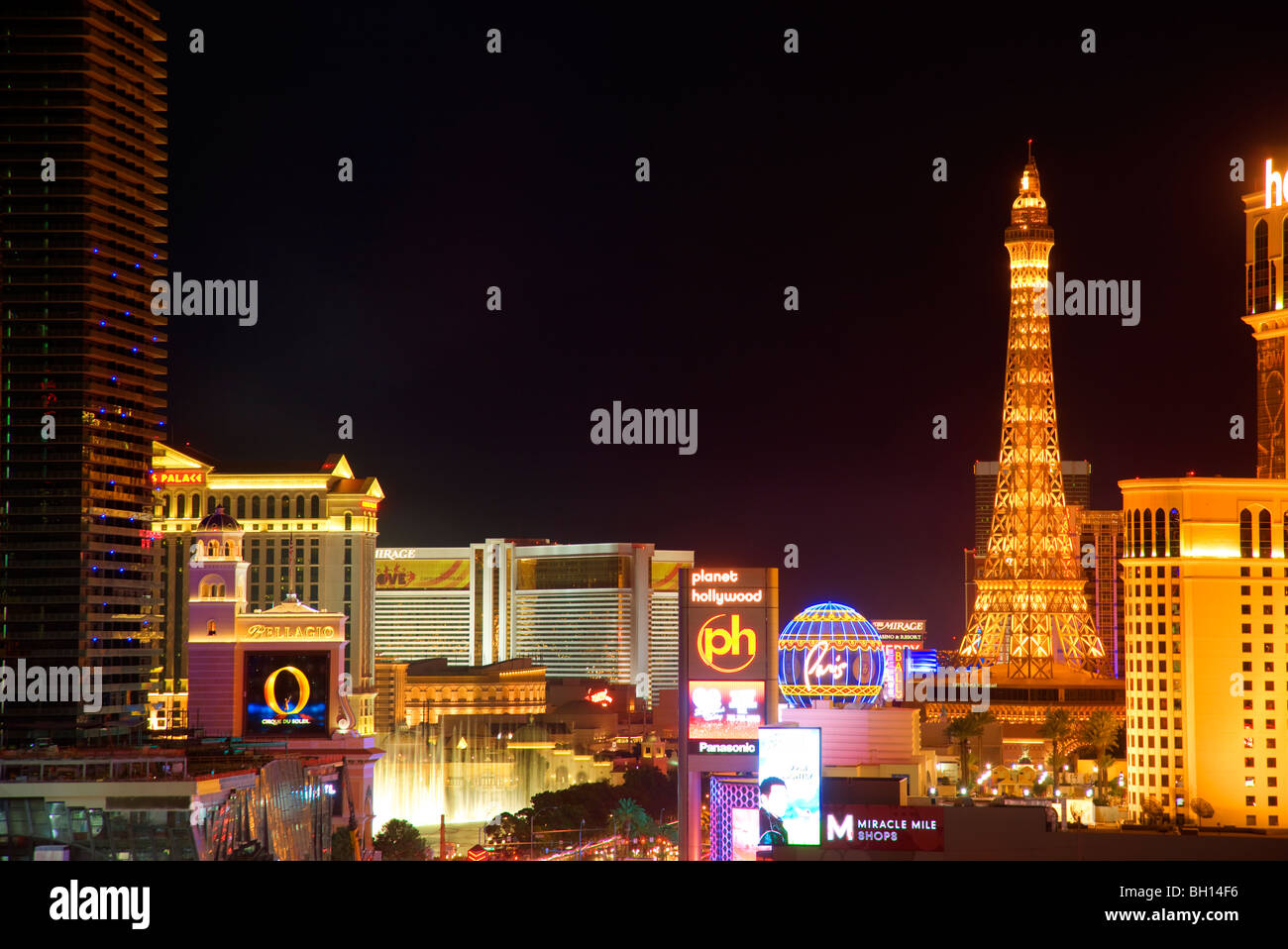 Der Streifen in der Nacht, Las Vegas, Nevada. Stockfoto