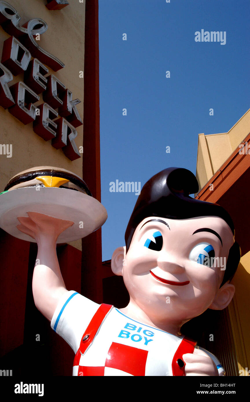 USA, California, Toluca Lake, die Big Boy-Statue in Bobs ursprünglichen Big Boy Restaurant Stockfoto