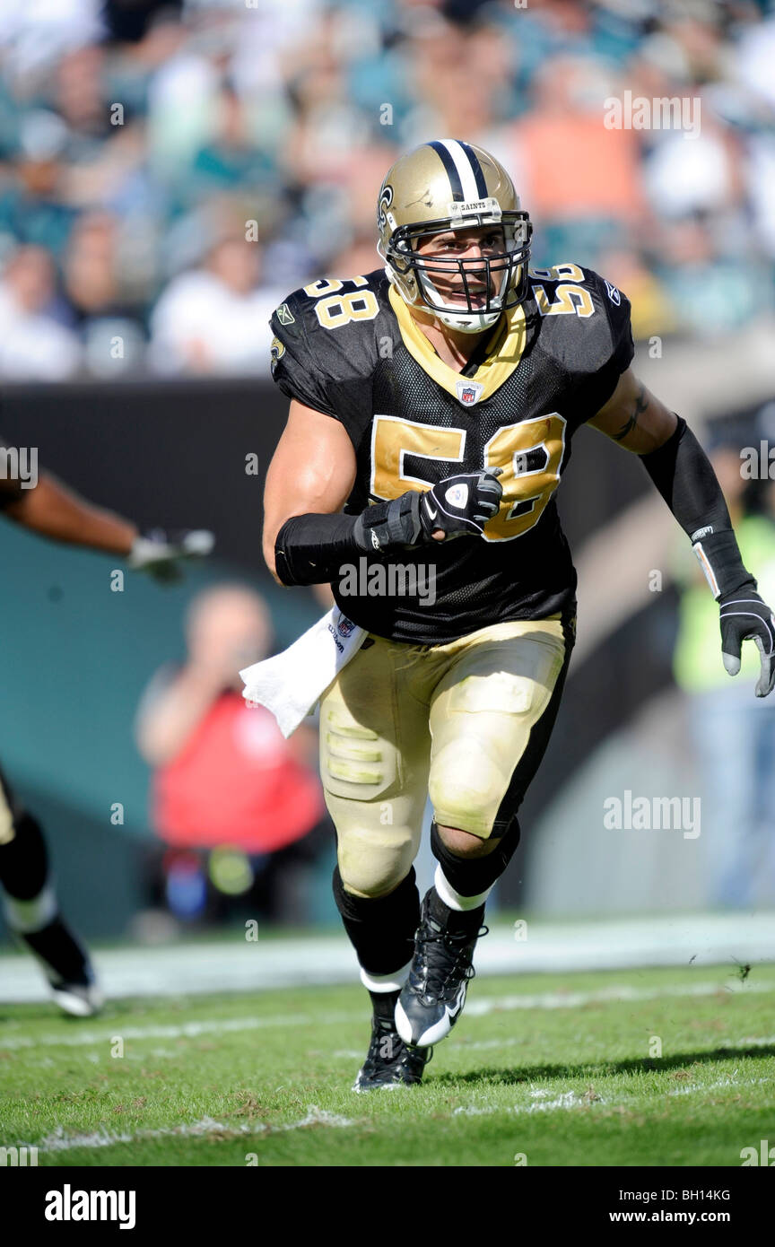 Scott Shanle #58 der New Orleans Saints verteidigt gegen die Philadelphia Eagles Stockfoto