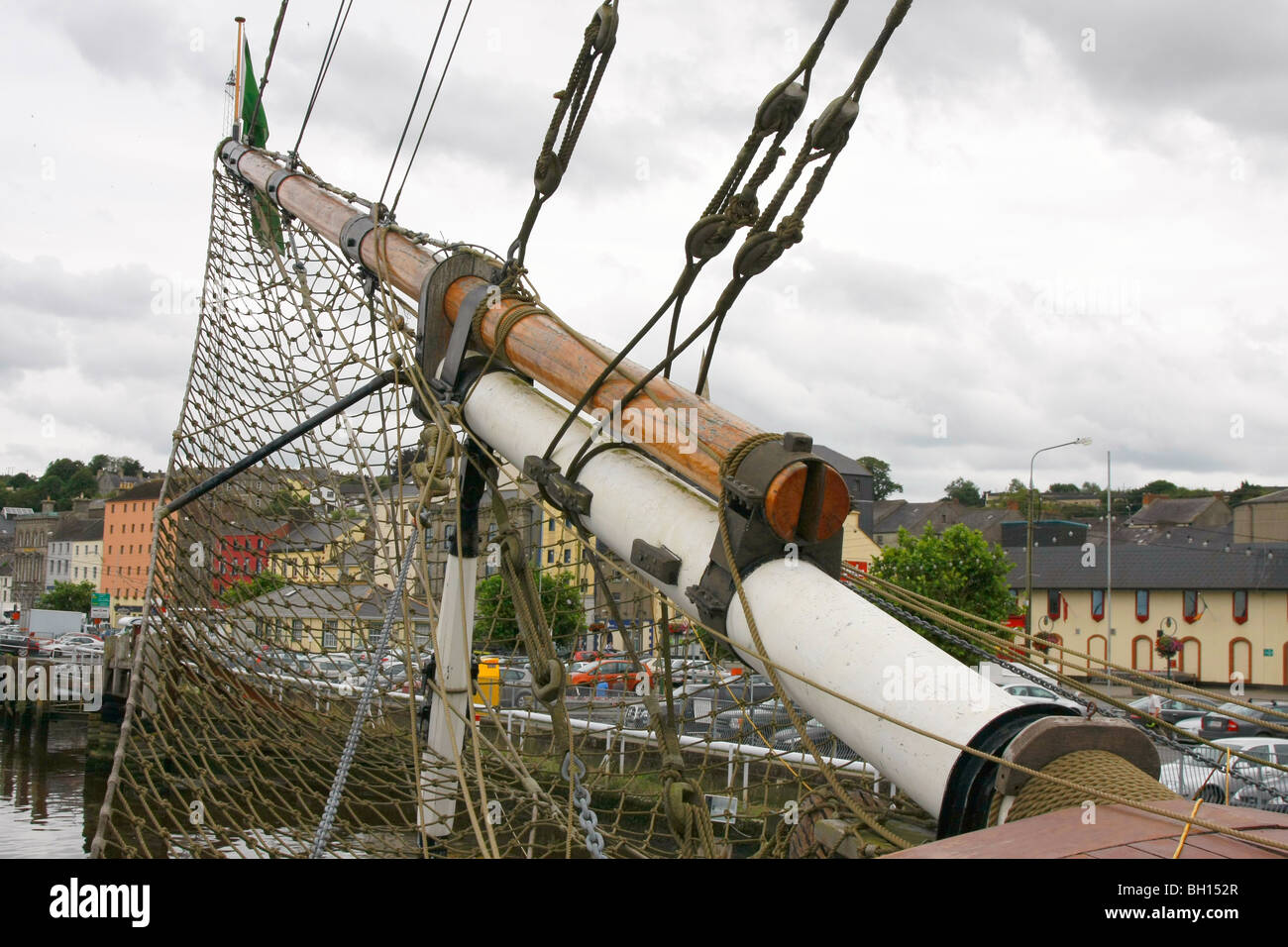 Bowspit des Schiffes Hungersnot Dunbody bei New Ross, Eire. Stockfoto