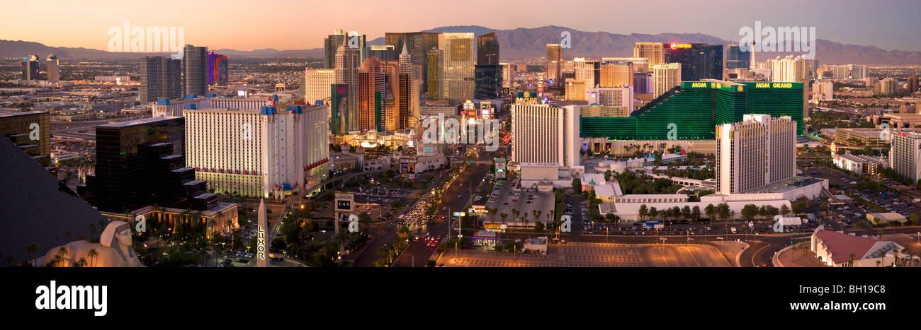 Panorama Blick auf dem Strip, Las Vegas, Nevada. Stockfoto