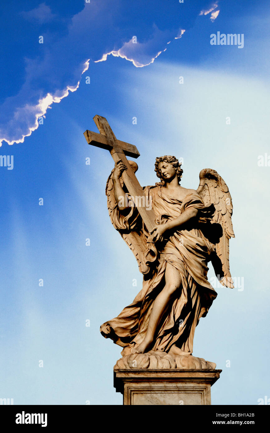 Schöne Statue von St. Angelo Rome Italy Stockfoto