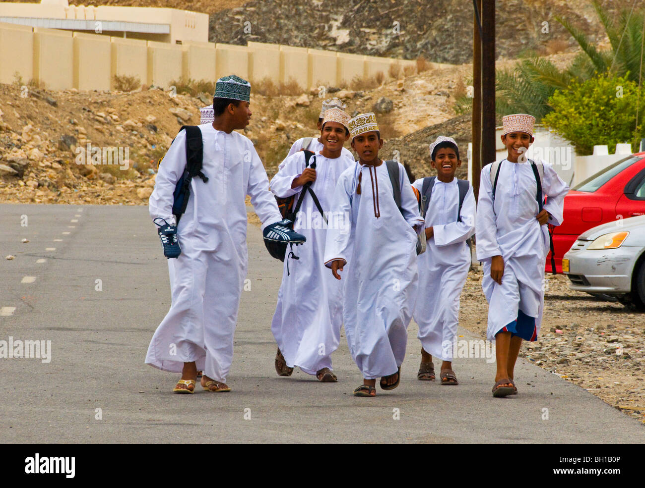 Schülerinnen und Schüler Oman Muscat Stockfoto
