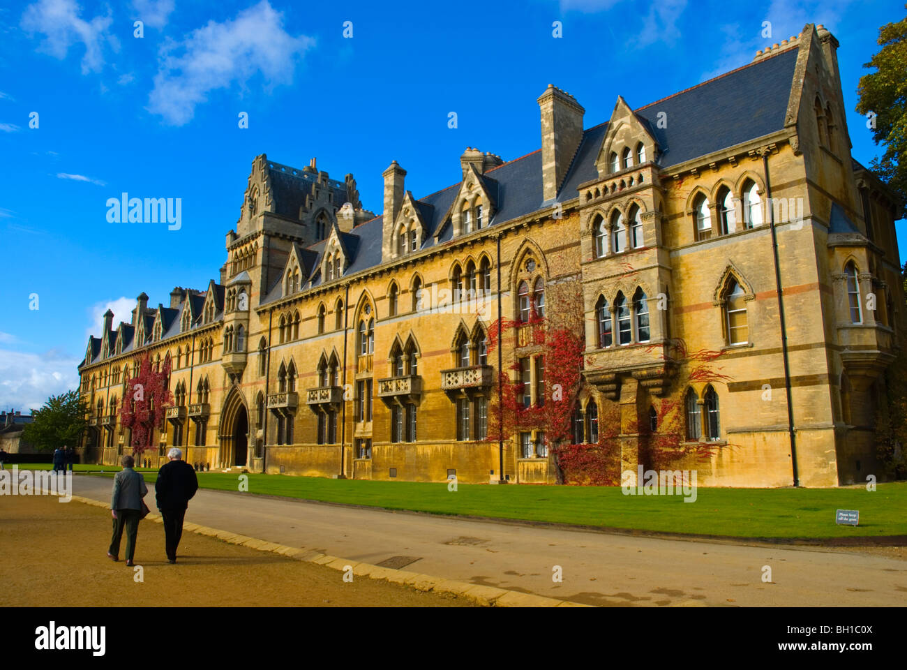 Wiese, Christ Church College Gebäude erdet Oxford England UK Europe Stockfoto