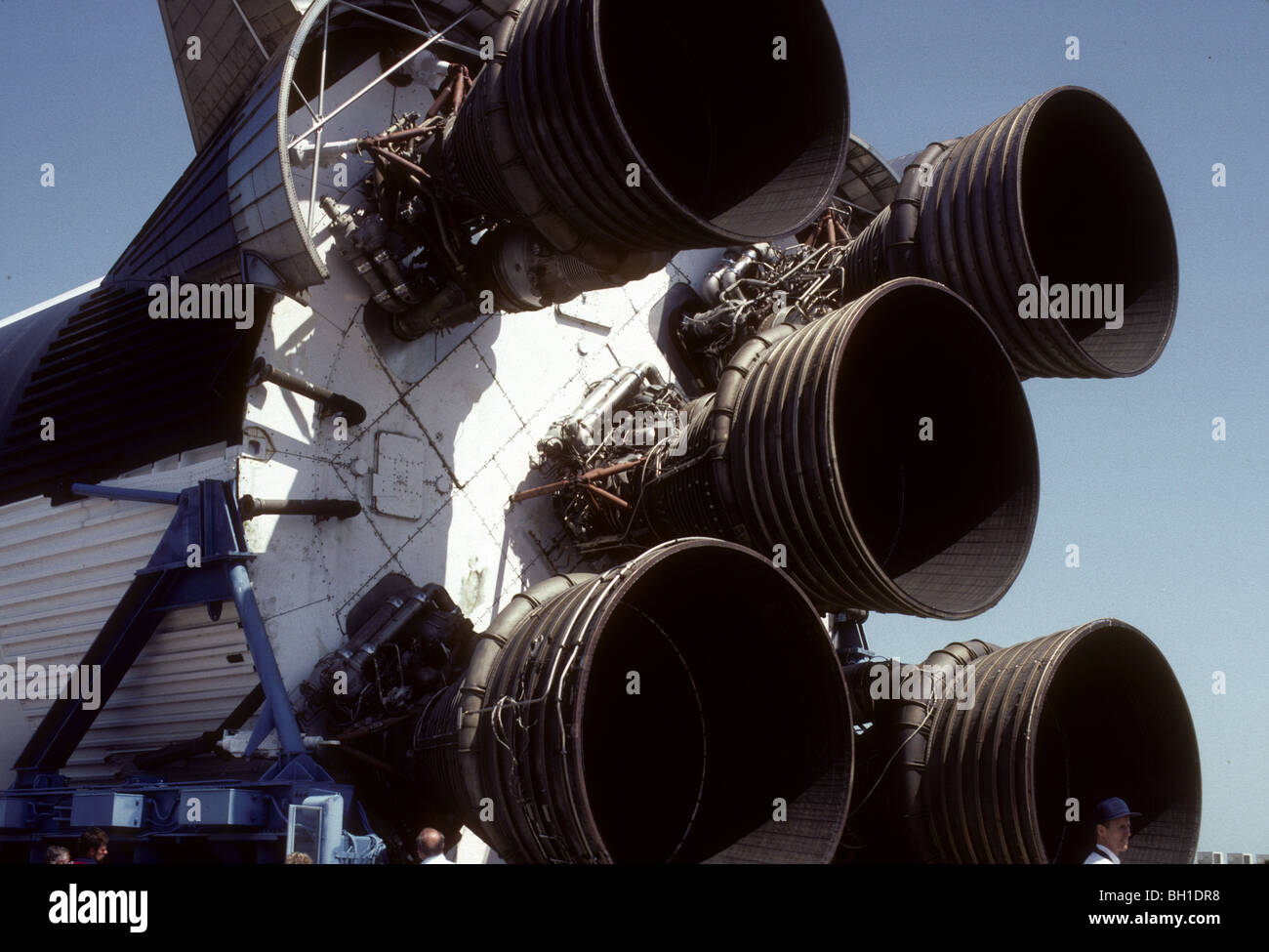 Saturn V Rakete Touristenattraktion. Kodachromes von Florida Sehenswürdigkeiten in den 1980er Jahren. Stockfoto