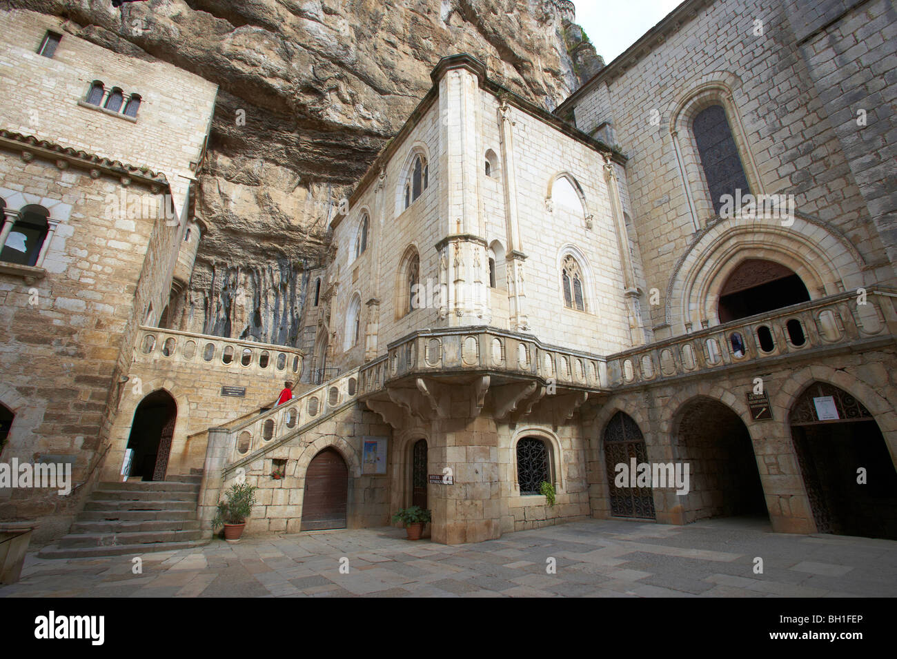 La Cité Réligieuse, der Jakobsweg, Jakobsweg, Chemins de Saint-Jacques, Via Podiensis, Rocamadour, Abt. viel Régi Stockfoto