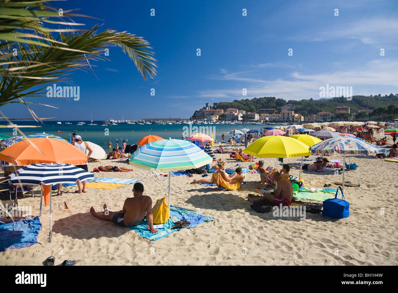 Strand von Marina di Campo, Insel Elba, Italien Stockfoto