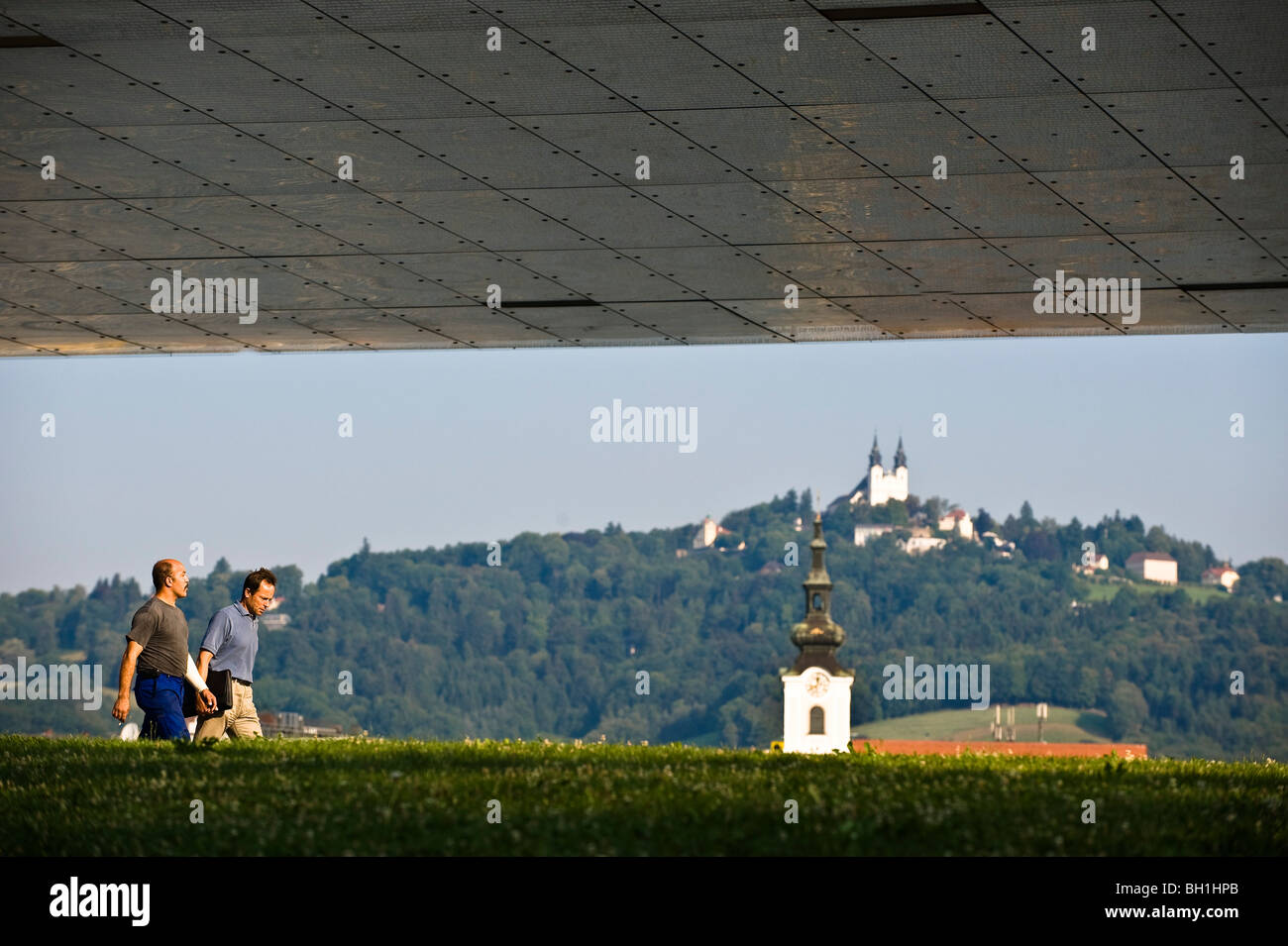 Blick vom Museum für moderne Kunst am Pöstlingberg, Linz, Oberösterreich, Österreich Stockfoto