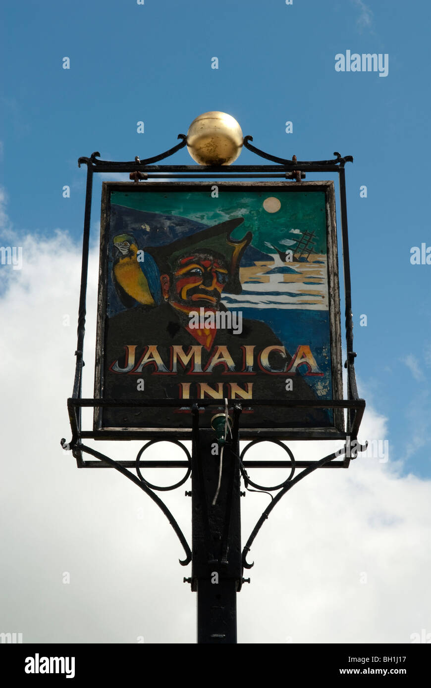 Jamaica Inn Zeichen Bolventor Bodmin Moor Cornwall UK Stockfoto