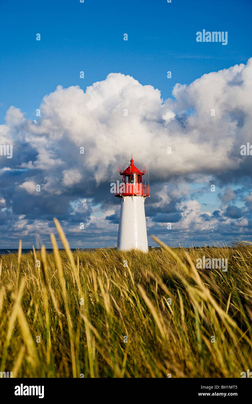 Leuchtturm Liste-West, Ellenbogen, Sylt Insel, Nordfriesischen Inseln, Schleswig-Holstein, Deutschland Stockfoto