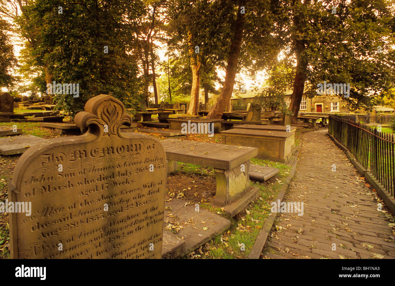 Europa, England, Yorkshire, West Yorkshire, Haworth Friedhof, Bronte County Stockfoto
