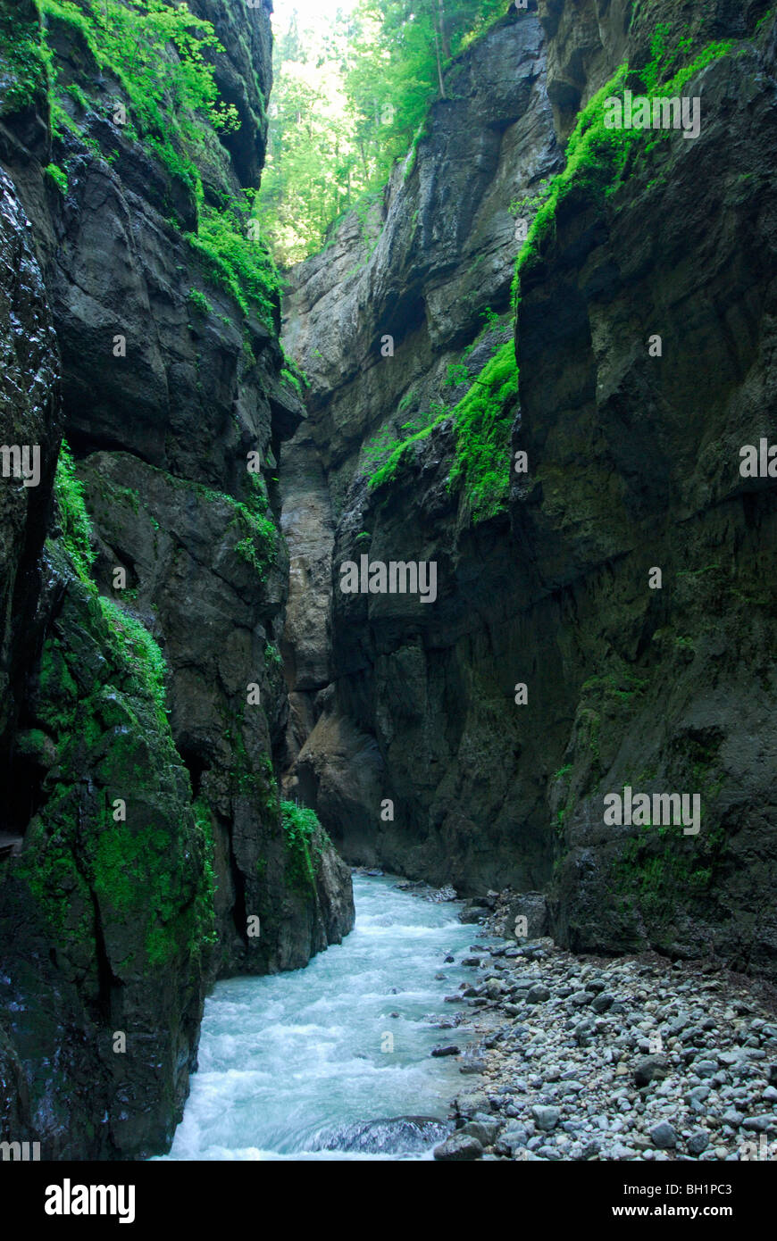 Canyon der Partnachklamm, Wettersteingebirge, Garmisch-Partenkirchen, Upper Bavaria, Bavaria, Germany Stockfoto