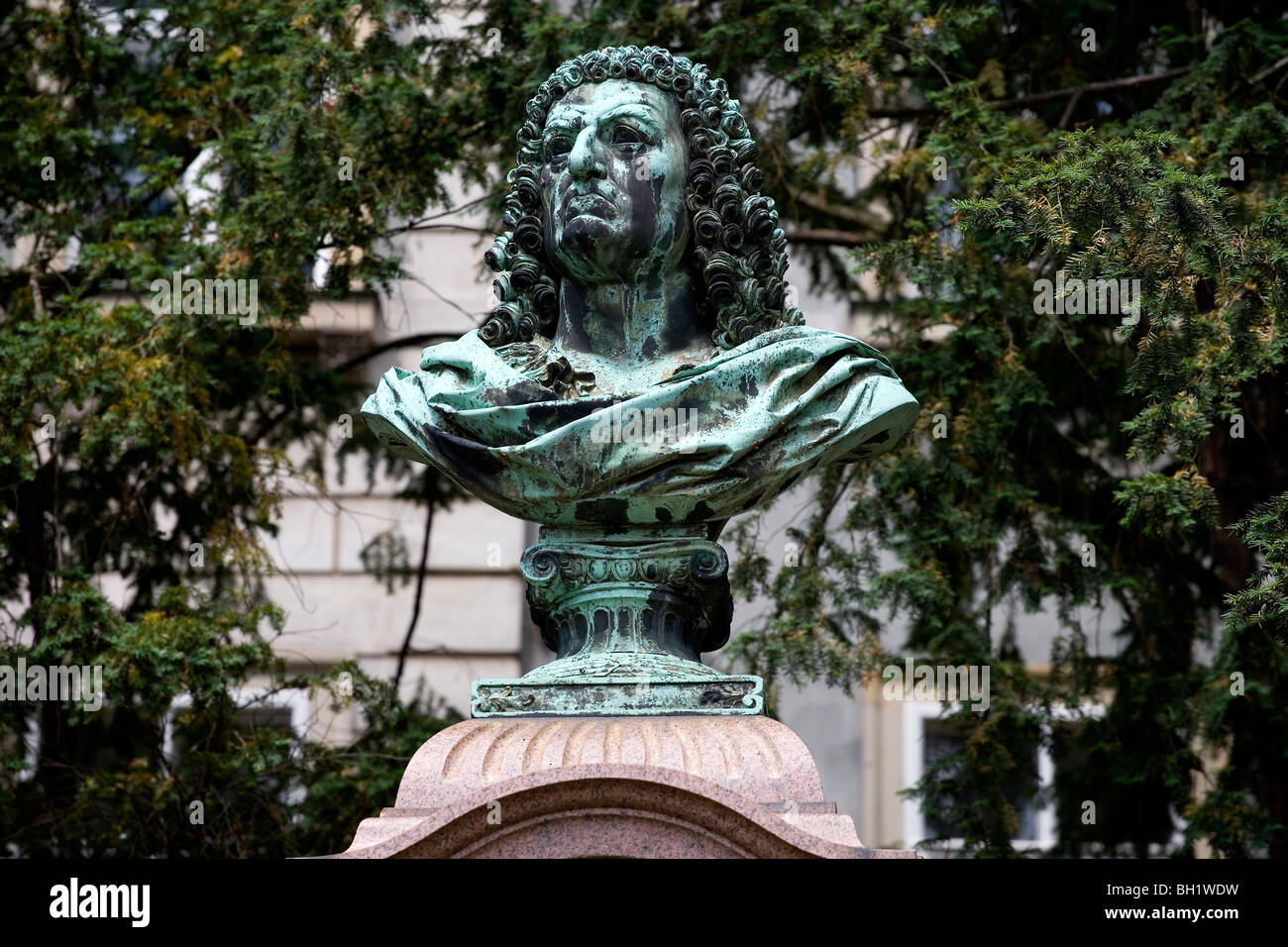 Porzellan Manufaktur Meissen, Statue von Johann Friedrich Boettgers, Meissen, Saxsaon, Deutschland, Europa Stockfoto