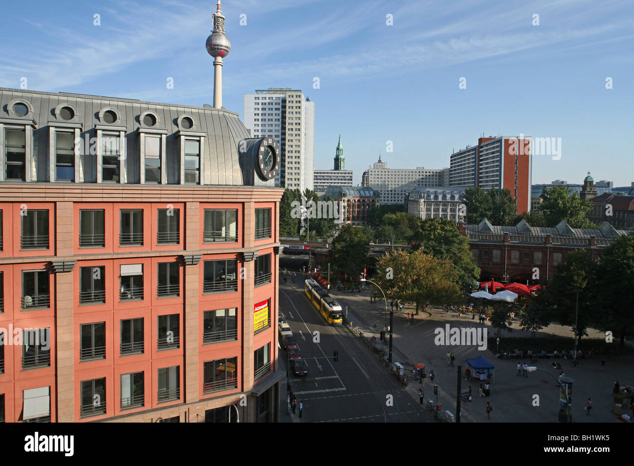 Hackescher Markt, Hacke Markt Ende der Oranienburger Straße, Berlin Stockfoto