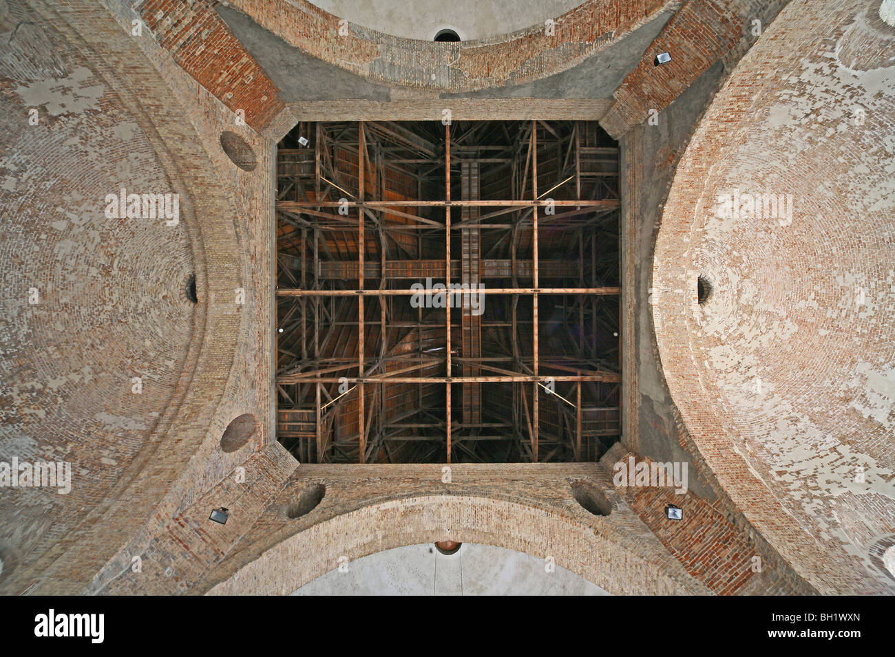 Parochiale Kirche Berlin, Klosterstraße, Dachkonstruktion, truss, Berlin Stockfoto