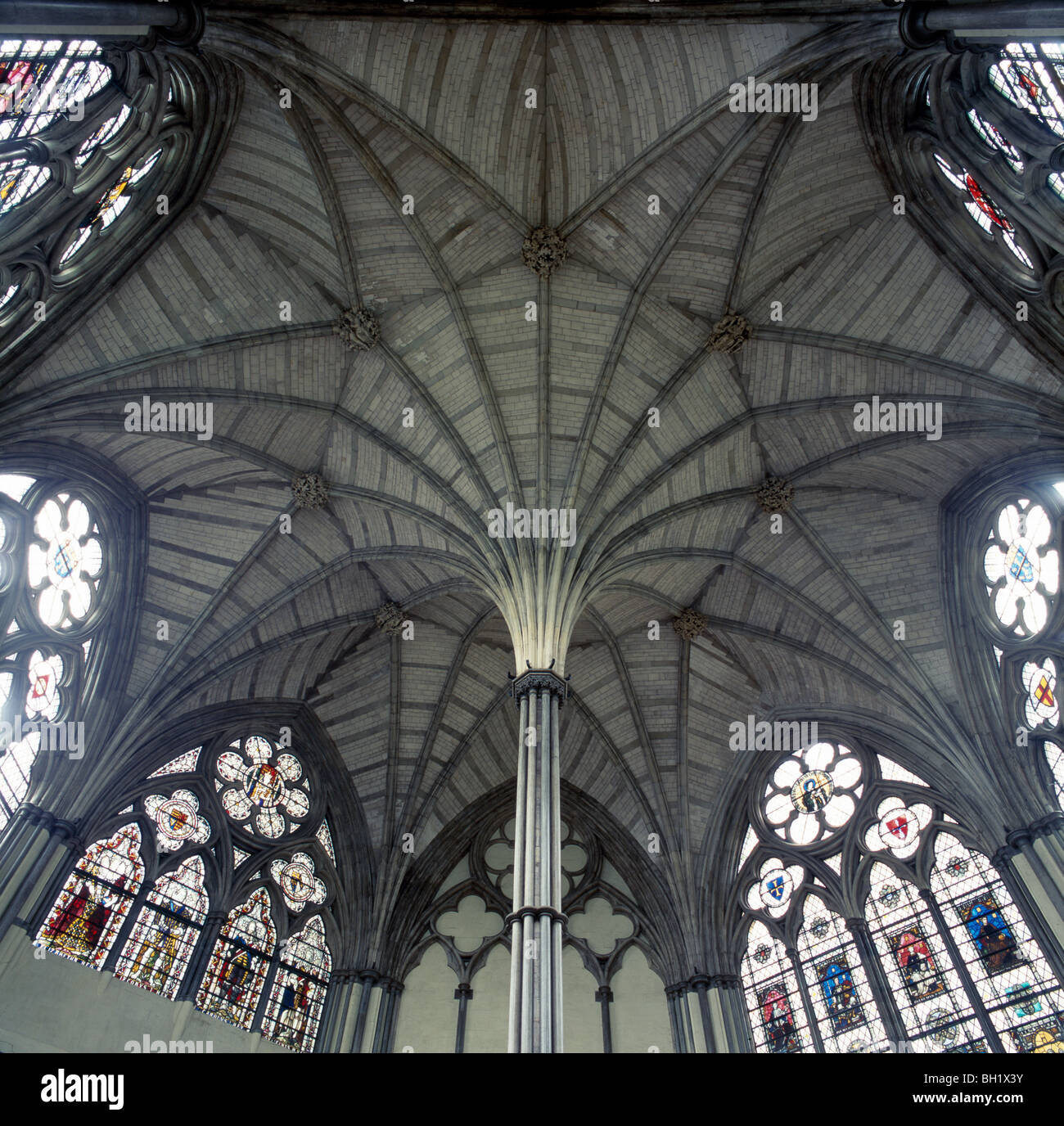 Westminster Abbey Kapitelsaal Decke Stockfoto