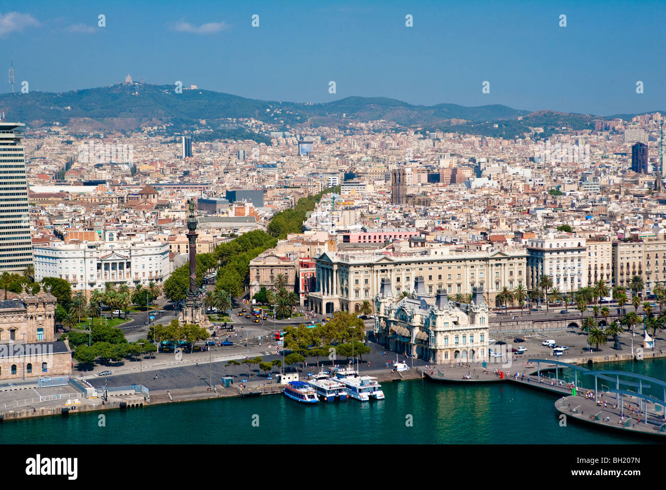 Barcelona - Port Vell - direkt am Meer Stockfoto