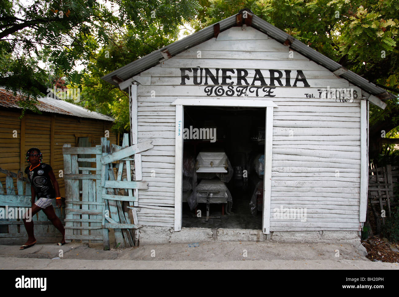 Beerdigung Geschäft, Dominikanische Republik Stockfoto