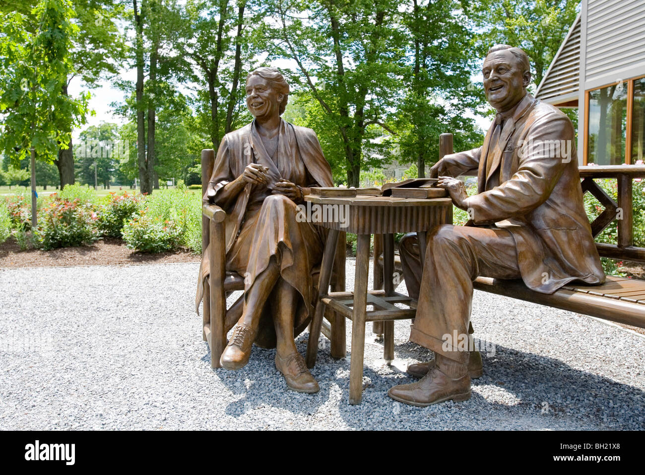 Statue von Franklin und Eleanor Roosevelt. Stockfoto