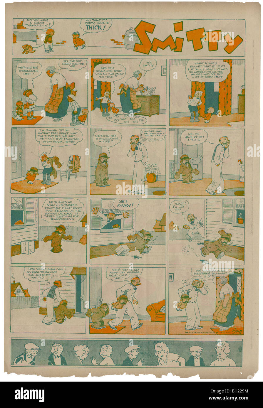 1927 Smitty Sonntag Comic von Walter Berndt. Stockfoto