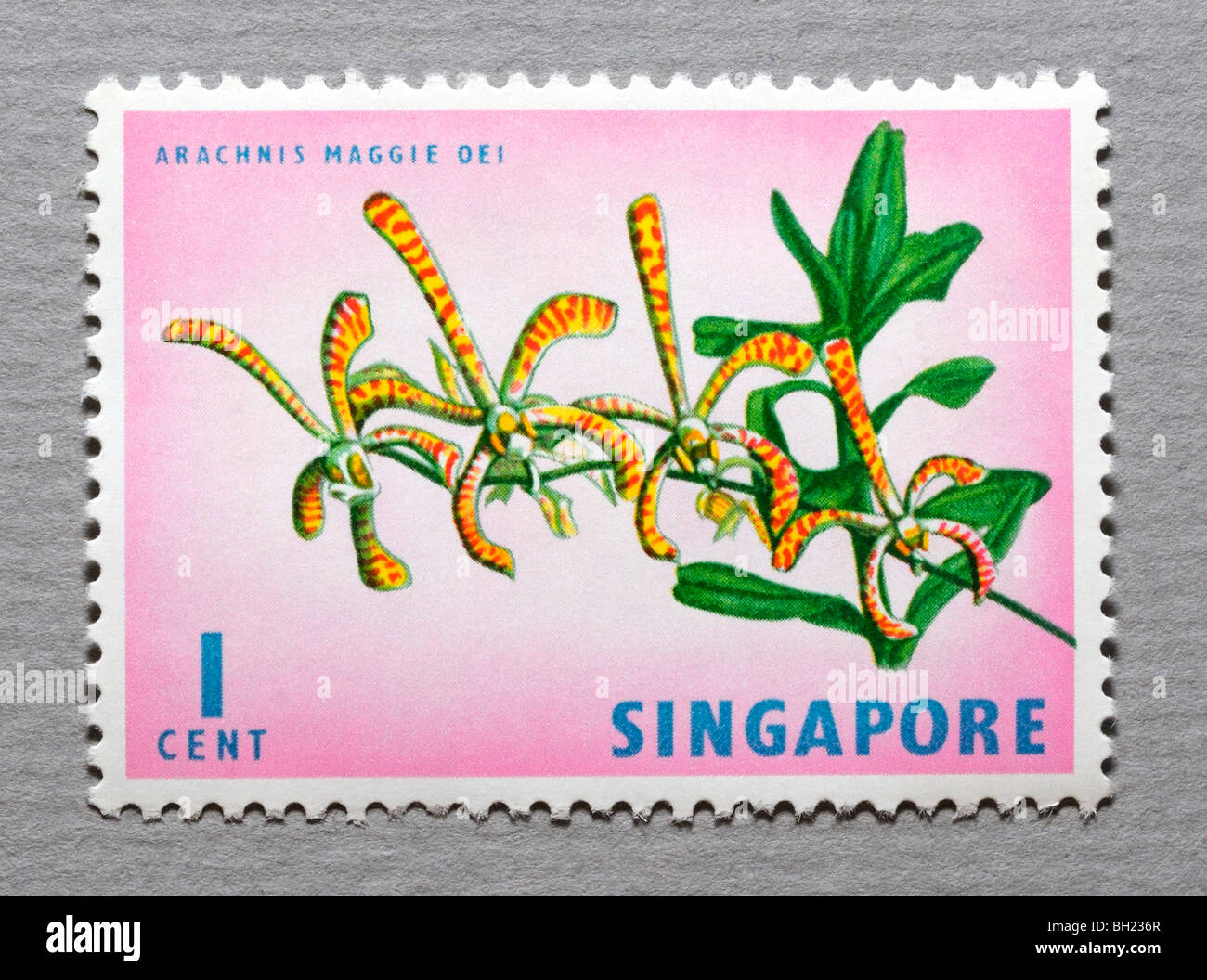 Singapur-Briefmarke. Stockfoto