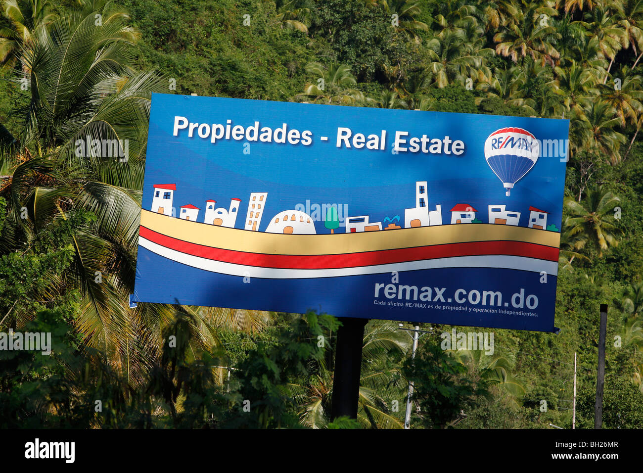 Immobilien-Werbung, Dominikanische Republik Stockfoto